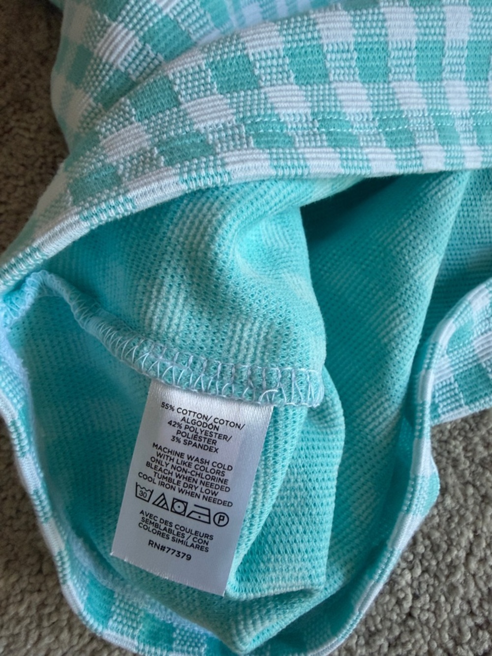 Ann Taylor Ann Taylor Gingham Boatneck Tank Top In Aqua Pop size Medium - Picture 5 of 7